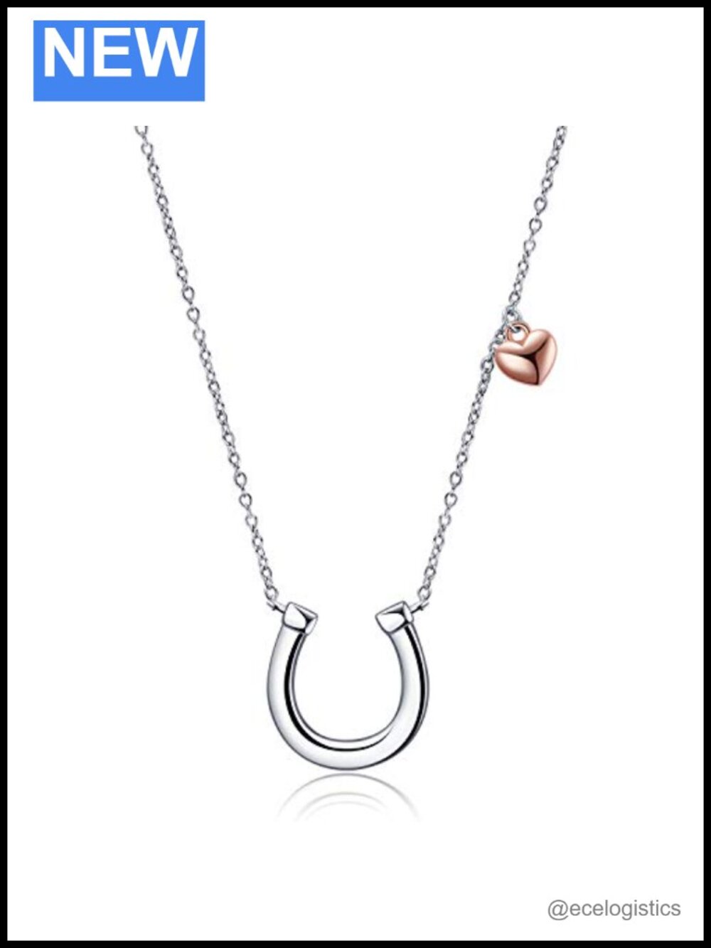 925 Sterling Silver Horseshoe Necklace Equestrian Pendant Jewelry Gift